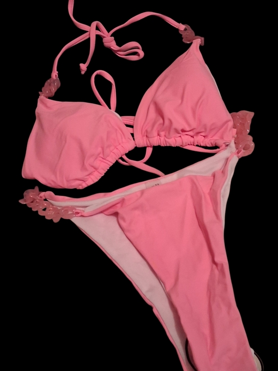 SHEIN Other - SHEIN Pink Triangle Tie Bikini Set